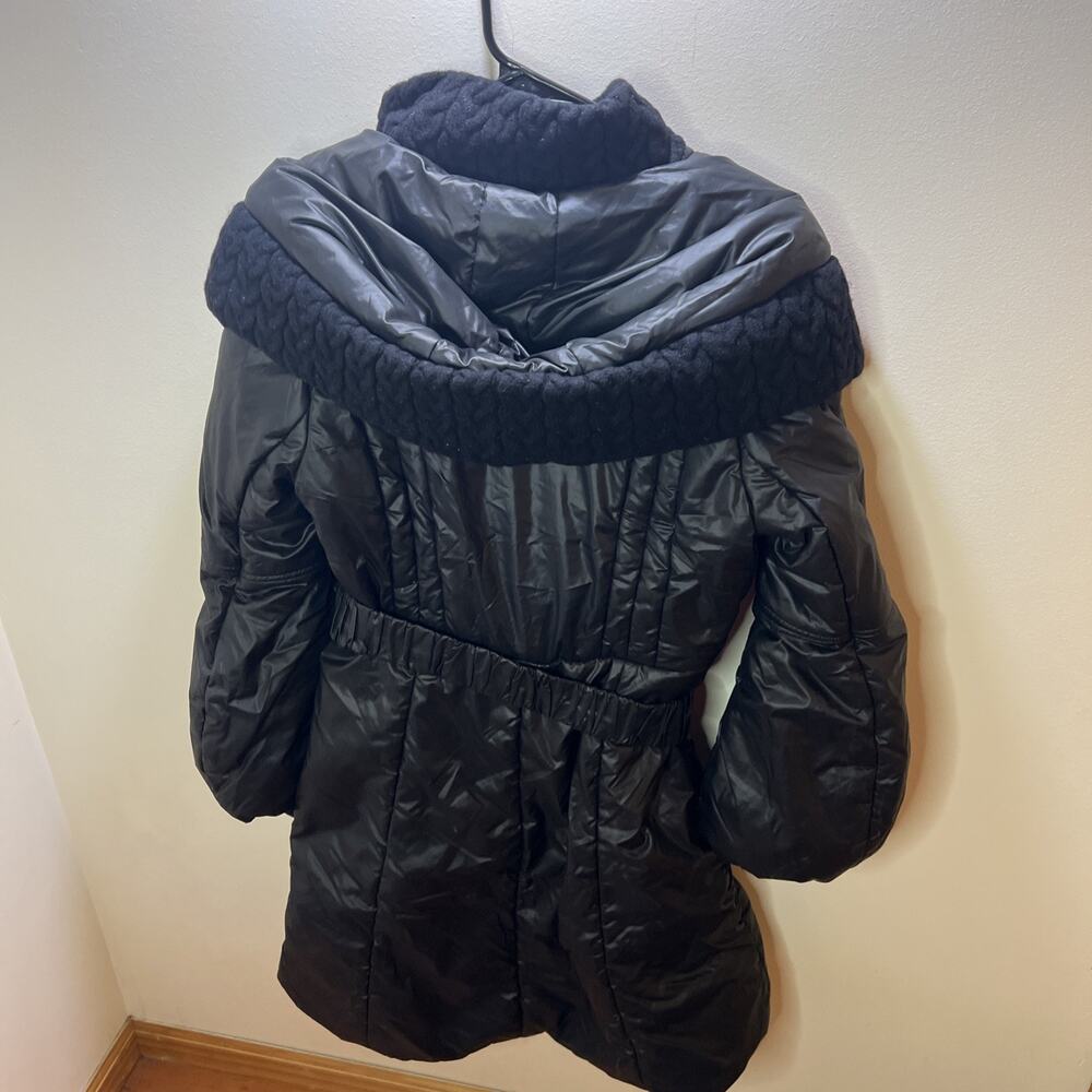 Mackage Ace Puffer Coat BLACK Mid Length Cable Knit Accents size M - Picture 7 of 7